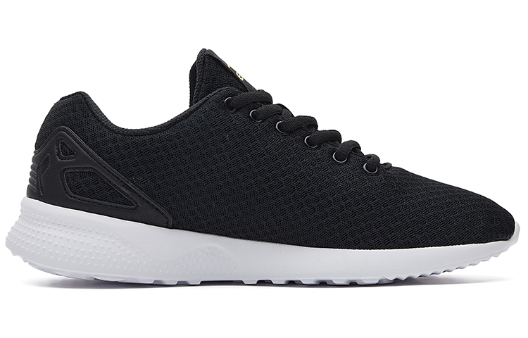 Erke Textile, Synthetic Leather Abrasion Resistant Breathable Low top Sports Casual Shoes Men's Black Gold