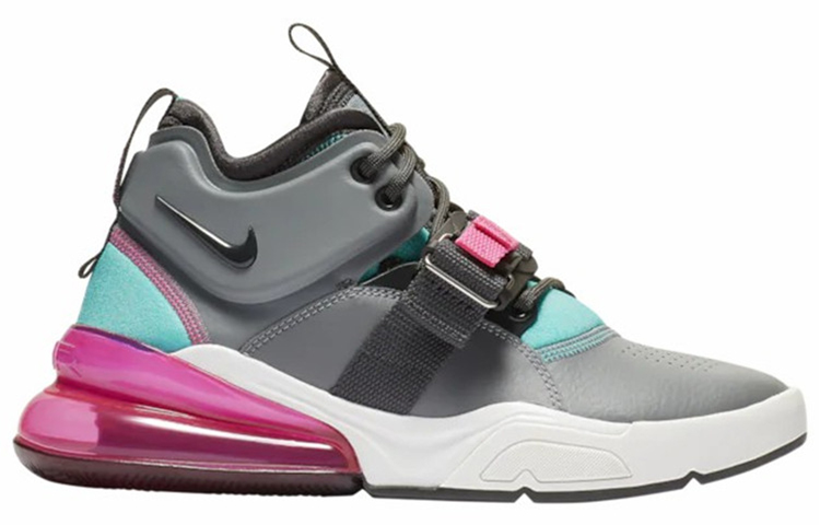 Женские кроссовки Nike Air Force 270 (серый / розовый) — фото 2