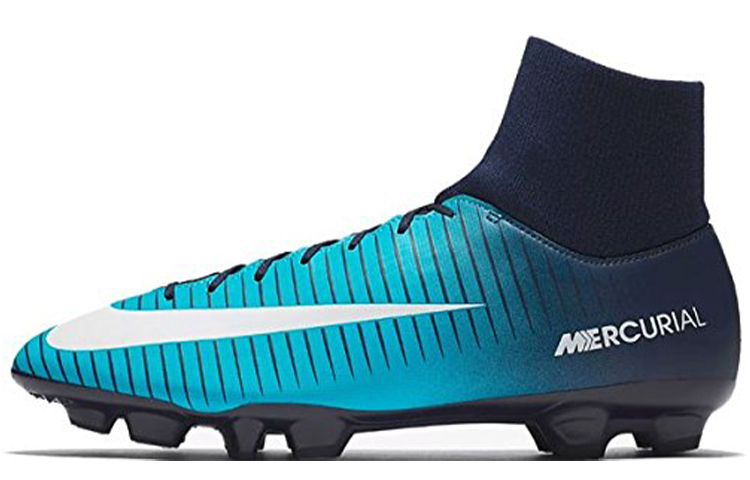 Nike Mercurial Victory 6 Round Toe Lace HG (Glue Short Nails) Hard Grass Artificial Grass Natural Grass Kangaroo Leather Shock Absorbing Anti-Slip Wear Resistant Football Shoes Men's Blue Black