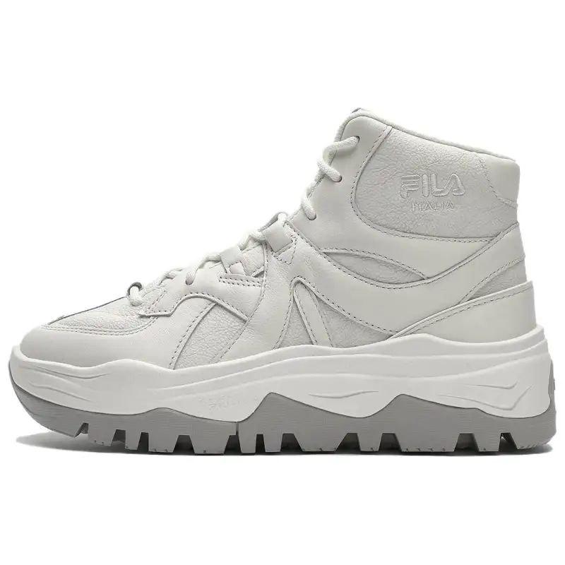 FILA AMICA Synthetic Leather, Top Grain Cow Leather Cushioning, Wear Resistant Mid top Casual Shoes Women's Early Snow