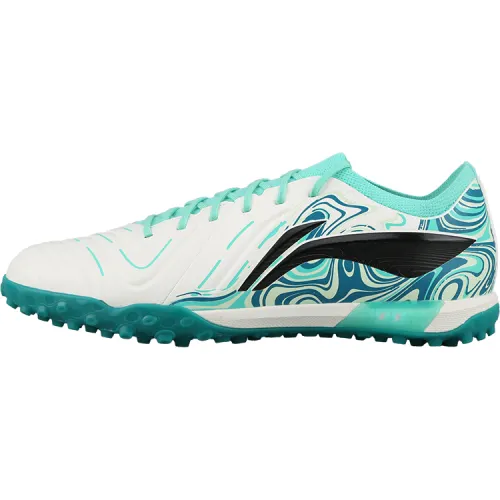 Li Ning TF Turf Artificial Turf Slip Resistant Abrasion Resistant Soccer Shoes Unisex White Green