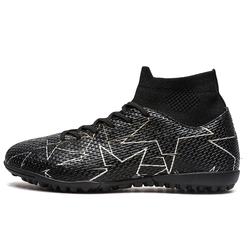 RUIKE Soccer Shoes Unisex High Top Black