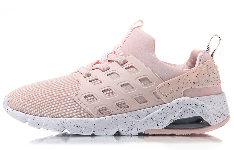 LiNing Bubble Ace half-length air cushion all-in-one woven sneakers for women, pink and white