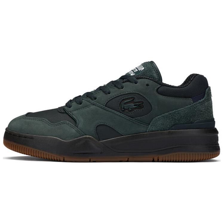 LACOSTE Textile, Split Cow Leather Low top Casual Shoes Men's Green