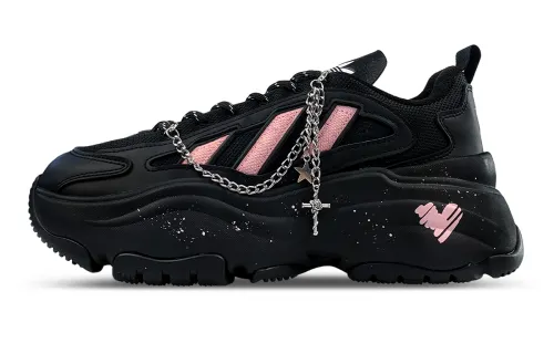 Adidas Originals OZGAIA Slip Resistant Low top Casual Shoes Women's Black Pink
