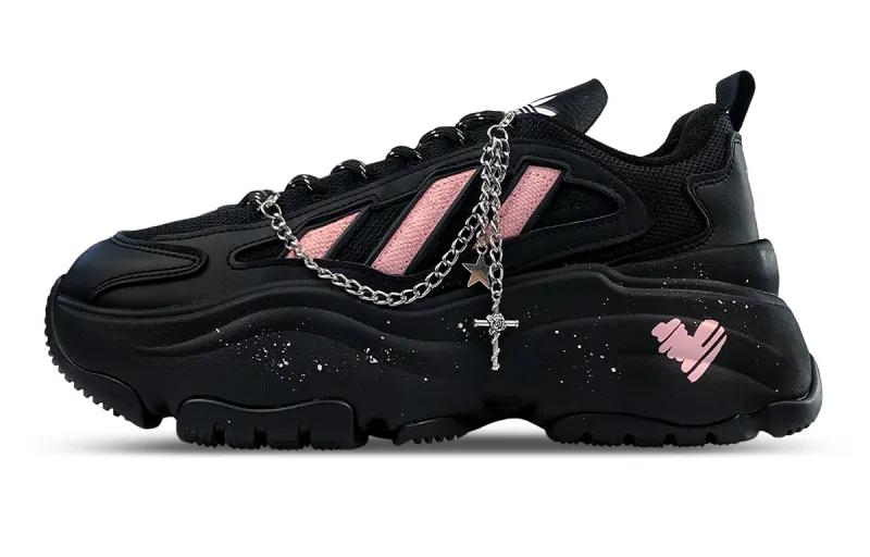 Adidas Originals OZGAIA Slip Resistant Low top Casual Shoes Women's Black Pink