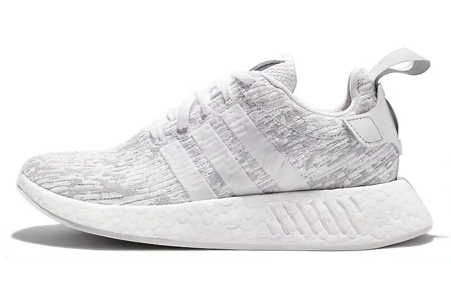 Adidas Originals NMD_R2 Slip Resistant Lightweight Non slip Lightweight Low top Casual Shoes Women's White Gray