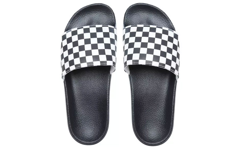 Шлепанцы Vans Checkerboard Slide-On (черно-белые) — фото 4