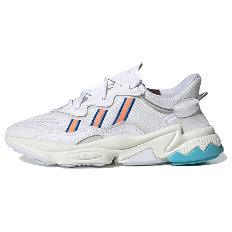 Женские кроссовки adidas originals Ozweego (бело-серо-оранжевые)