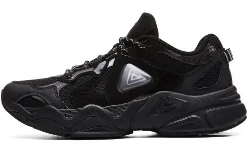 PEAK Taichi P2K Cushioning Abrasion Resistant Height Increasing Low top Casual Shoes Men's All Black