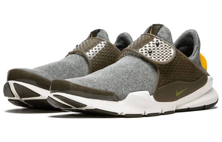 Женские кроссовки Nike Sock dart SE (серо-желтые) — Серыйжёлтый — фото 3