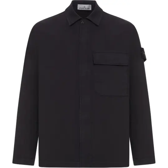 STONE ISLAND SS26 однотонная мужская куртка с длинными рукавами и карманами с логотипом