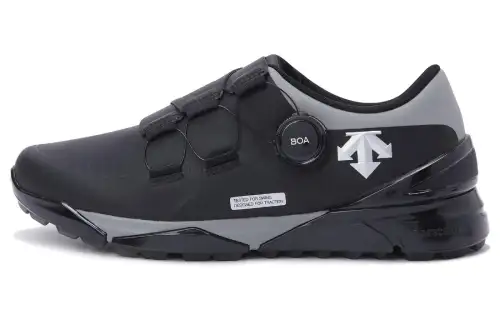 DESCENTE GOLF Leather Cushioning, Wear Resistant Low top Casual Shoes Men's Black