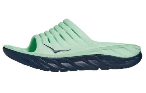 HOKA ONE ONE Rubber Sole Slide Slippers Men's Green Blue