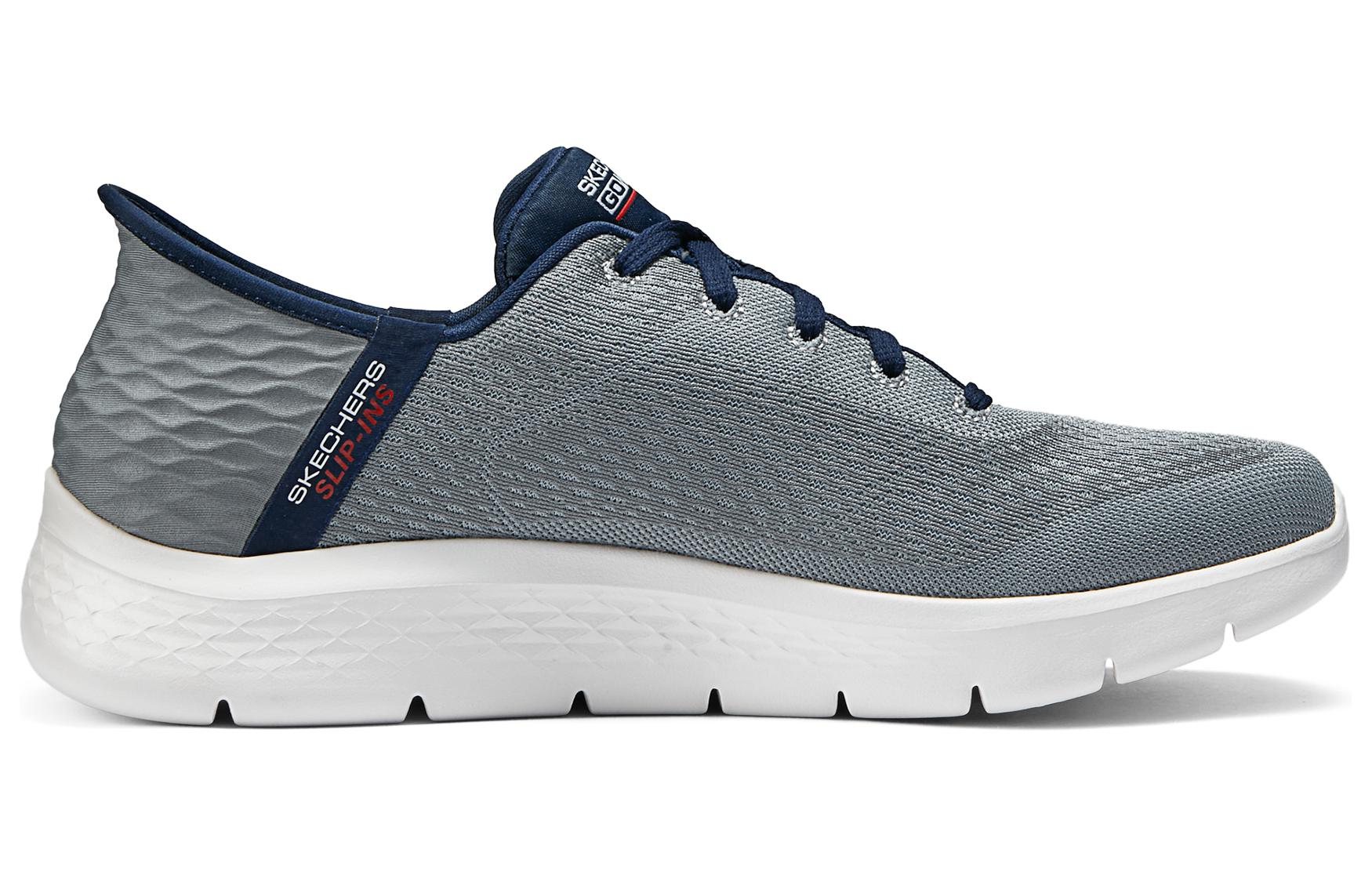 Skechers Go Walk Fle Hands Free Slip Ins Fabric Low top Casual Shoes Men’s Gray Blue