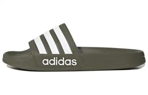 Adilette Adidas Originals Shower Slide 'Olive Strata White'