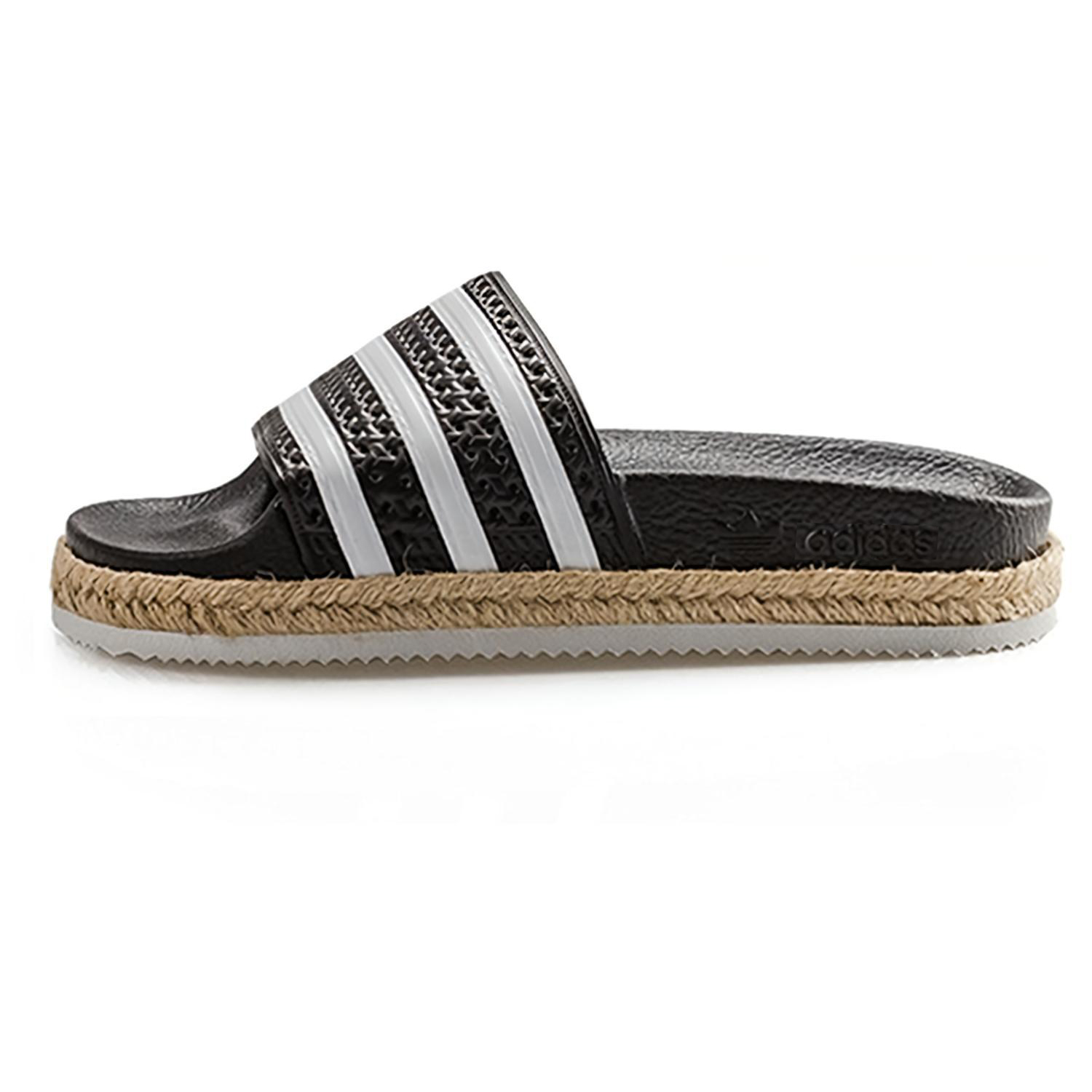 Adidas Adilette Rubber Sole Slip Resistant Slip Resistant Slide Slippers Women's Black White