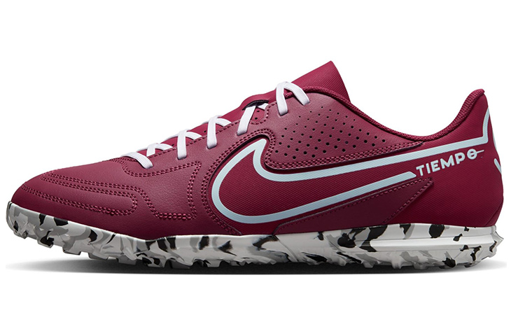 Nike Tiempo Legend 9 Club artificial plastic court shock-absorbing anti-slip football shoes red