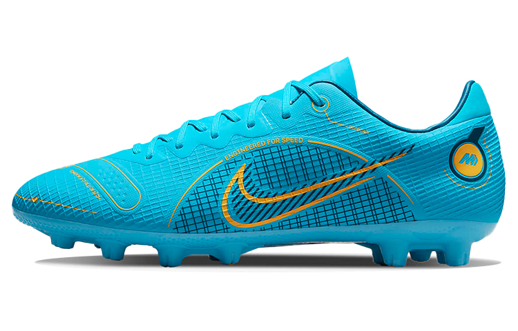 Nike Mercurial Vapor 14 Mercurial 14 Pro HG (glue short nails) non-slip and wear-resistant football shoes for men and women, lake blue