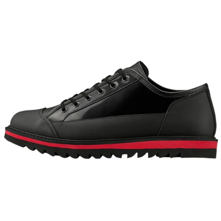 Onitsuka Tiger Blucher Lo Comfortable Slip Resistant Abrasion Resistant Low top Casual Shoes Unisex Black Red