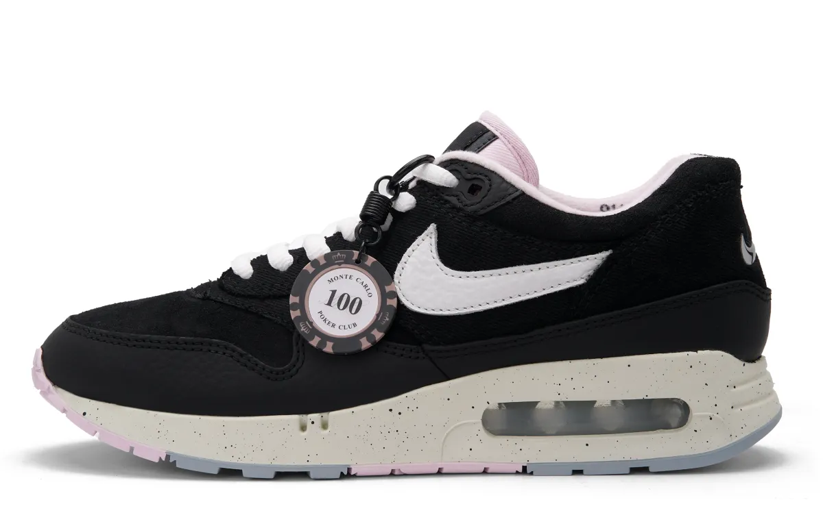 Nike Air Max 1 Abrasion Resistant Low top Casual Shoes Unisex Black Blue Pink