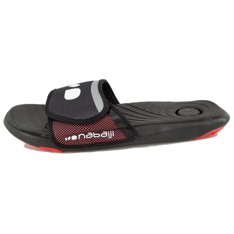 DECATHLON Comfortable And Breathable EVA Slip Resistant Quick Dry Slide Slippers Men's Black White