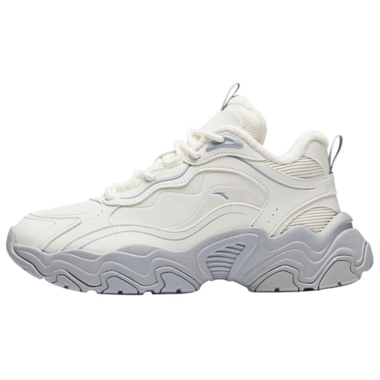 Anta Meteorite Synthetic Leather Slip Resistant Thermal Mid top Casual Shoes Women's White Gray