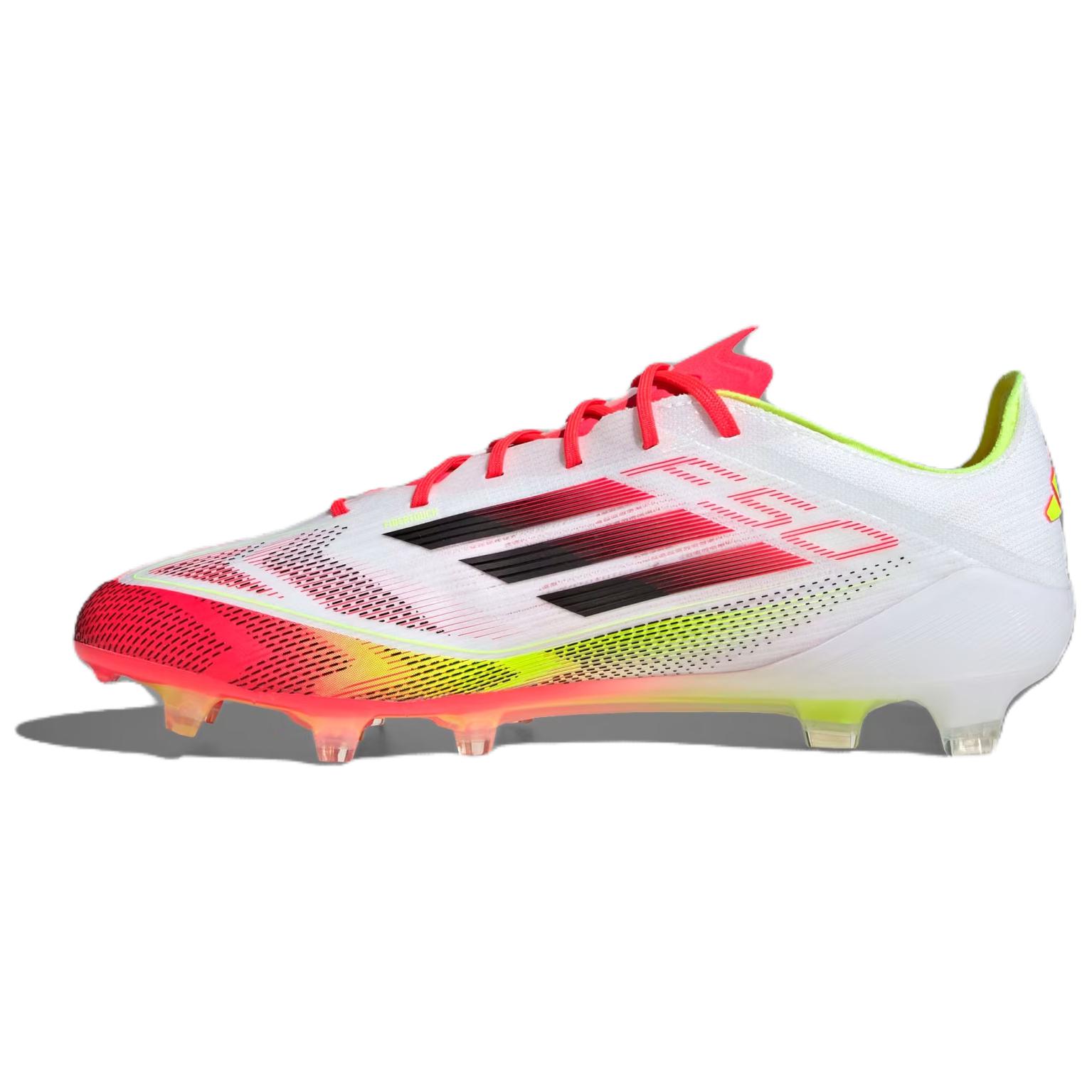 Adidas F50 ELITE comfortable and simple FG (glue spikes) football shoes for men and women, white, red and black