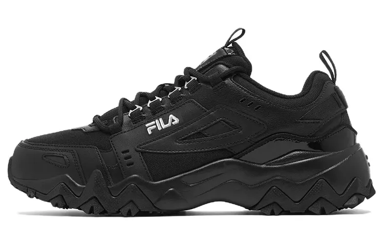 FILA Oakmont Peak Conqueror Leather Retro Sports Low top Casual Shoes Men's Black US Version