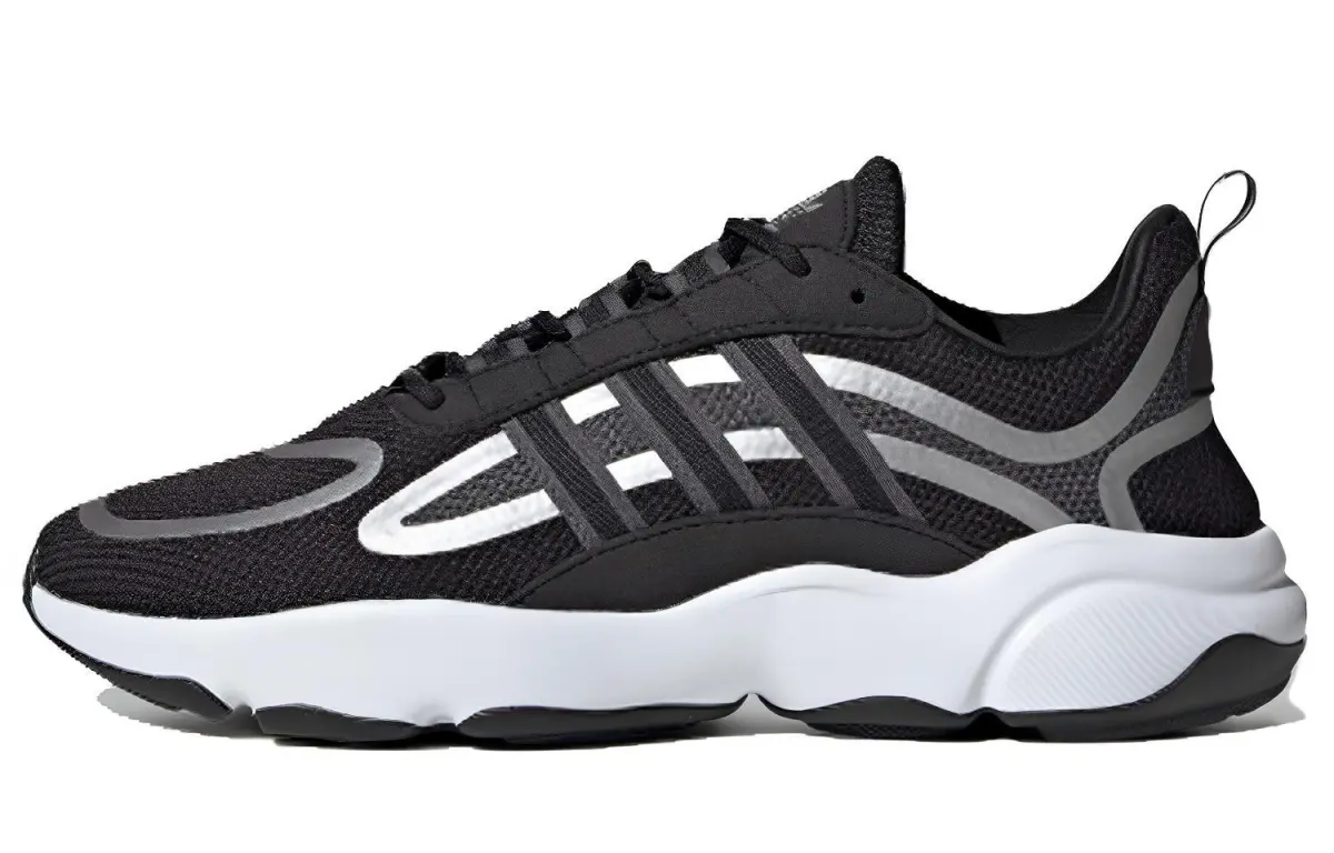 Adidas Originals Haiwee Cushioning Slip Resistant Lightweight Low top Casual Shoes Unisex Black Gray Silver