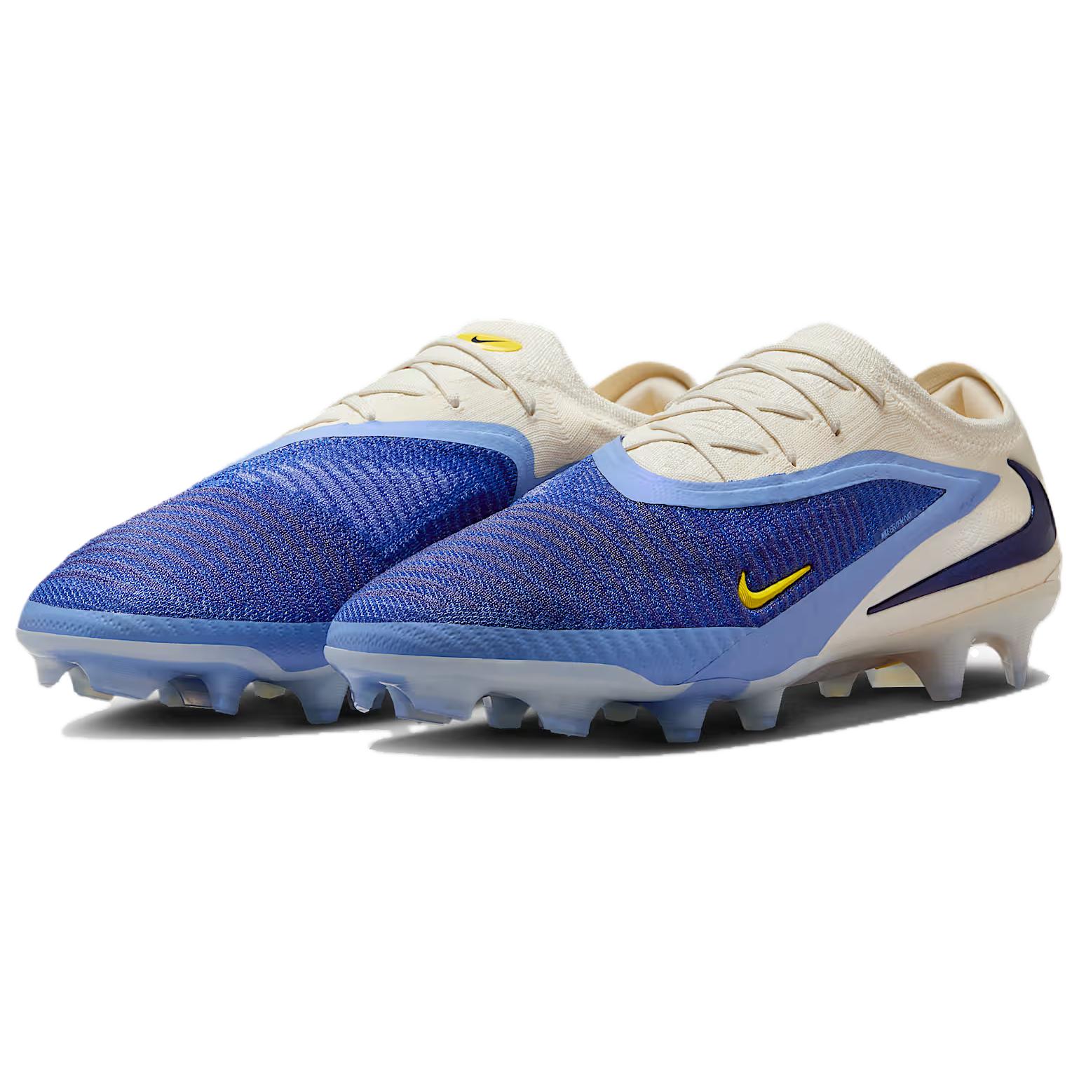 Nike Phantom 6 FG Firm Ground Natural Grass Soccer Shoes Men’s White Blue