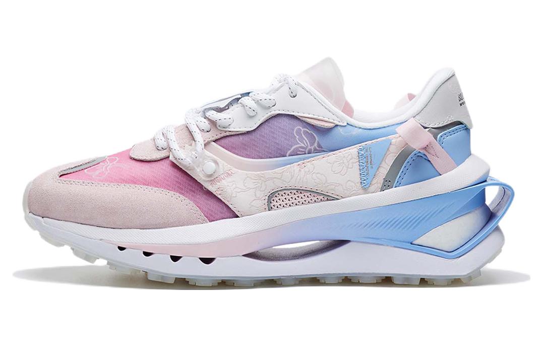 Li Ning Fangyuan Premium Casual Shoes Women's Low Top New Light Pink/Snow Blue