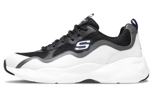 Skechers D'LITES AIRY Textile, Artificial Leather Low top Casual Shoes Men's White Gray Black