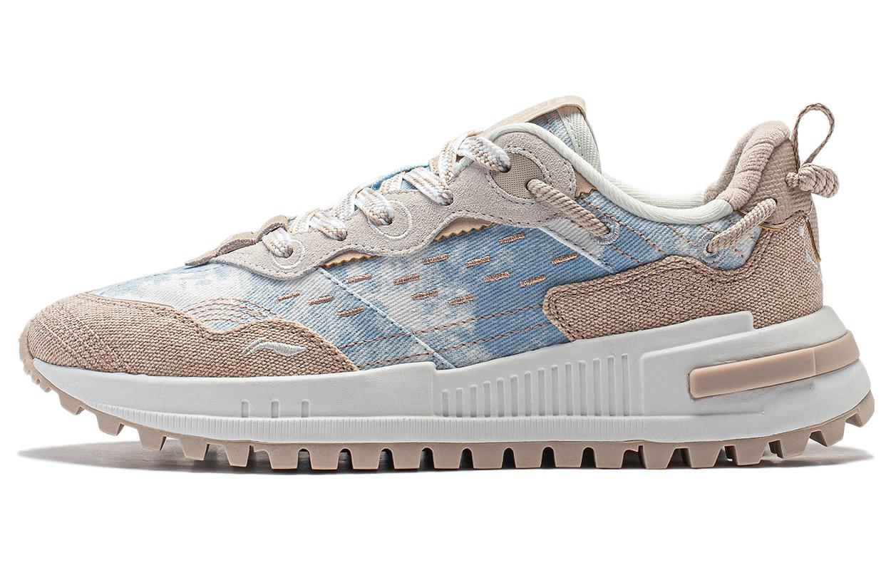 Li Ning Riding The Wind 2.0 Versatile Slip Resistant Abrasion Resistant Low top Casual Shoes Women's Blue Brown