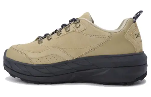 DESCENTE Leather Abrasion Resistant Waterproof Lightweight Low top Casual Shoes Unisex Brown