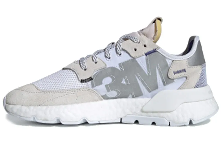 Adidas Originals Nite Jogger Mesh, TPU, Suede Slip Resistant Lightweight Low top Casual Shoes Unisex White Gray