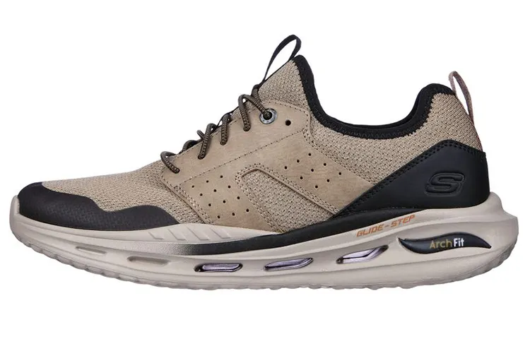 Skechers Arch Fit Casual Shoes Men's Low Top Khaki