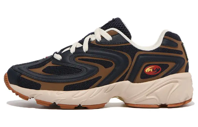 FILA Buzzard 2000 Running Archives Low top Casual Shoes Unisex Blue Brown Korean Style