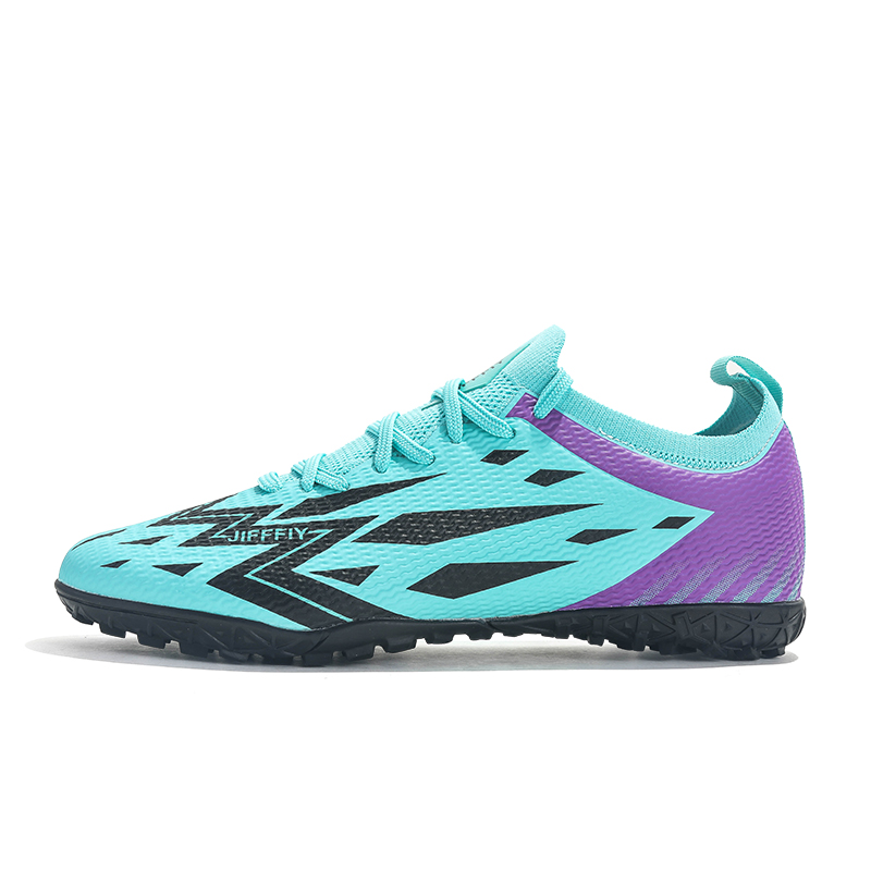 Jifffly Cushioning Slip Resistant Abrasion Resistant Support Soccer Shoes Unisex Lake Green
