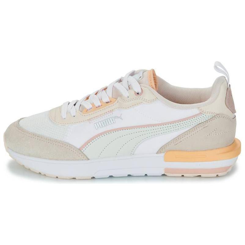 PUMA R22 Cushioning Abrasion Resistant Cushioning, Wear Resistant Low top Casual Shoes Women's Beige Pink