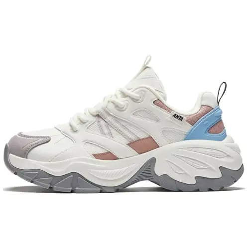 Anta Life Collection Slip Resistant Abrasion Resistant Low top Casual Shoes Women's White Pink Gray