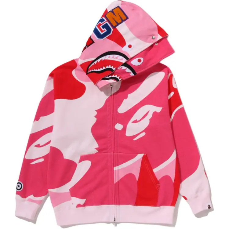 A Bathing Ape camouflage shark hoodie