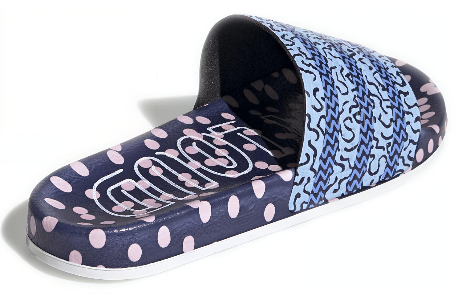 Женские шлепанцы adidas originals Adilette (сине-фиолетовые) — фото 3