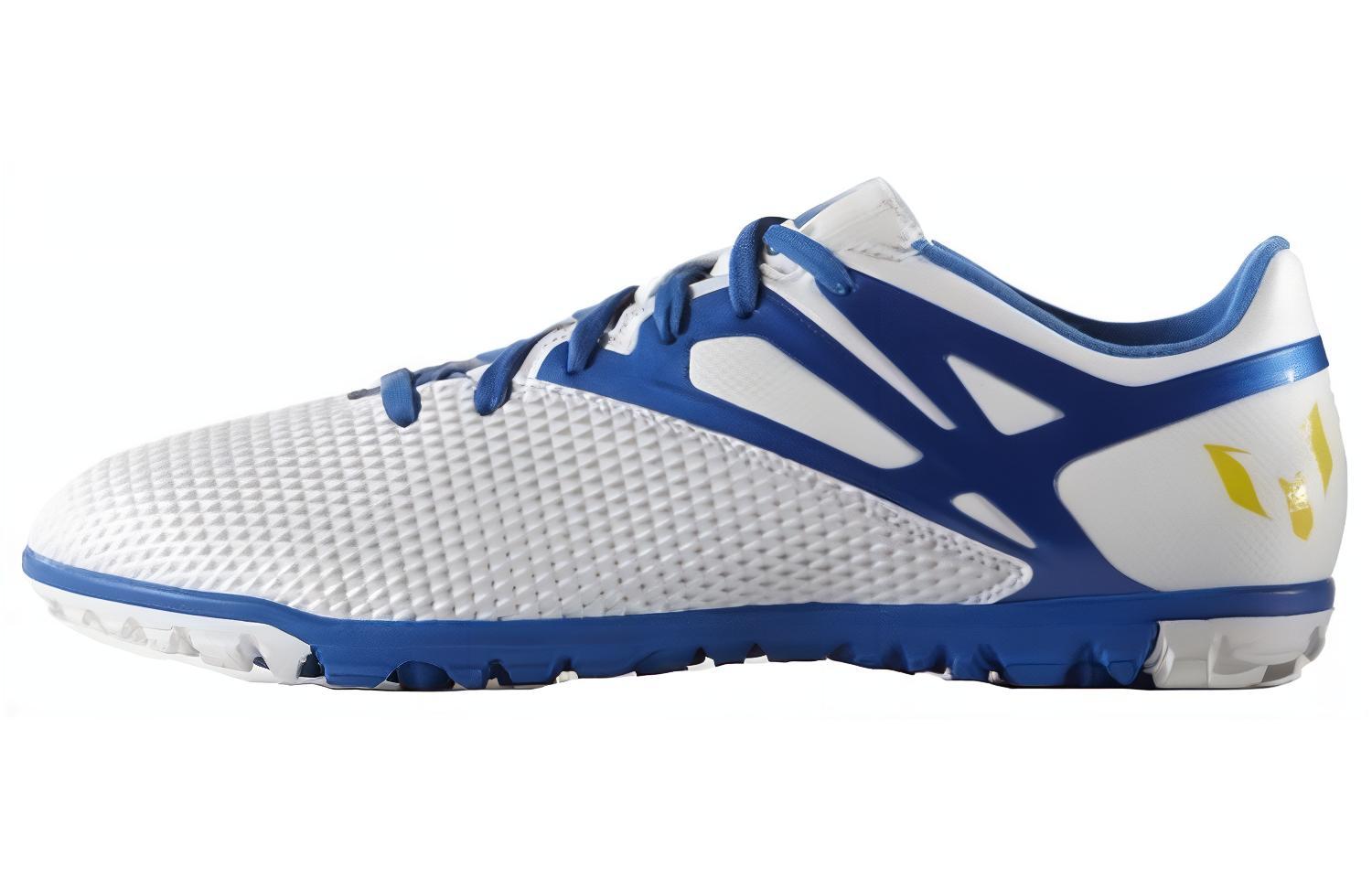 Adidas Messi 15.3 TF Turf Abrasion Resistant Soccer Shoes Men’s White Blue