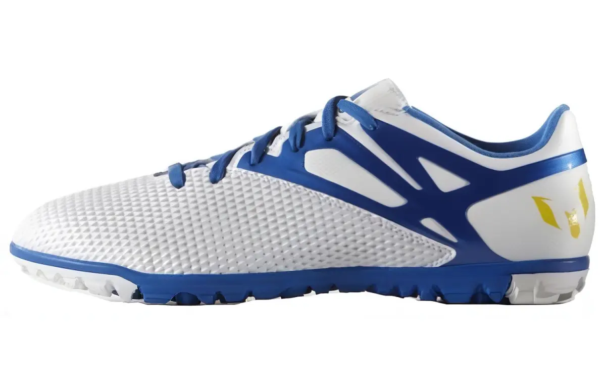 Adidas Messi 15.3 TF Turf Abrasion Resistant Soccer Shoes Men's White Blue
