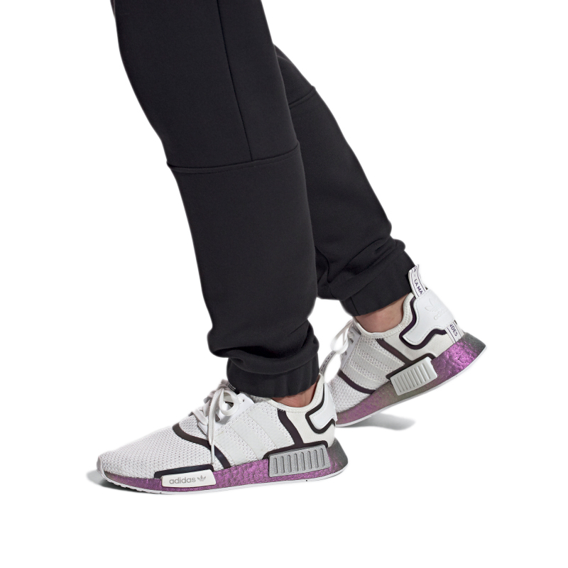 кроссовки adidas originals NMD_R1 (бело-фиолетово-черные) — Белый / фиолетовый / чёрный — фото 7