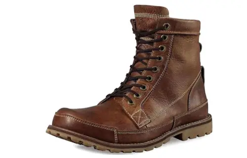 Timberland Top Grain Cow Leather Crew Combat Boots Men's Dark Brown