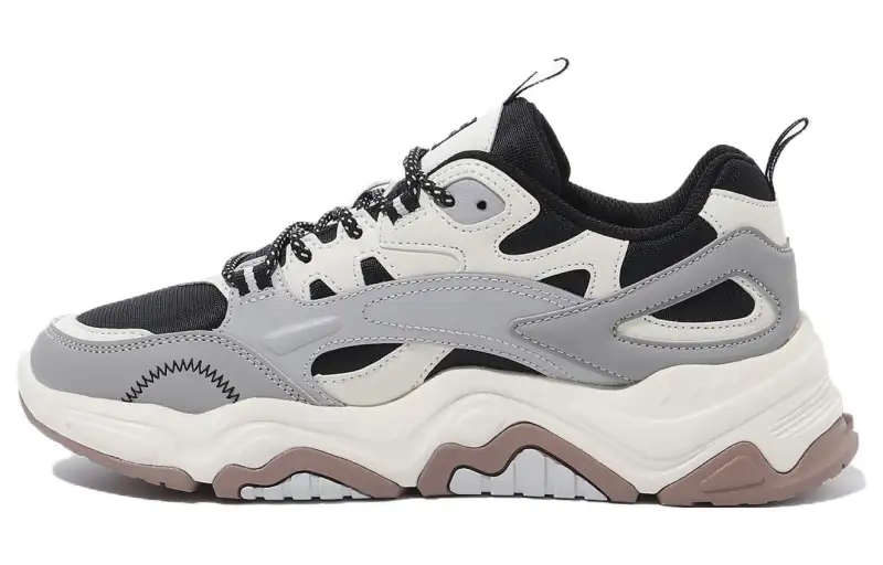 FILA Tiny Rumble V2 Cushioning Abrasion Resistant Low top Casual Shoes Unisex Black White Gray