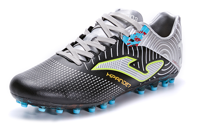Joma MG Multi Ground Synthetic Leather Slip Resistant Abrasion Resistant Soccer Shoes Men’s Black Silver