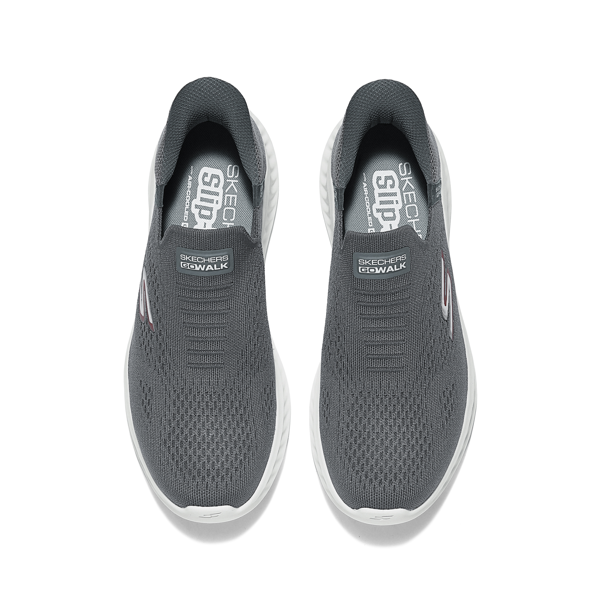 Skechers MEN’S GO WALK Fabric Comfortable Abrasion Resistant Breathable Low top Casual Shoes Men’s Gray
